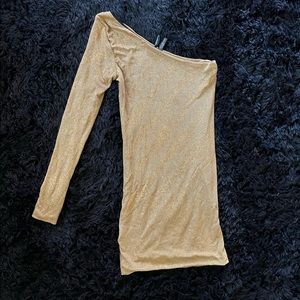 Guess by Marciano gold glitter mini dress
